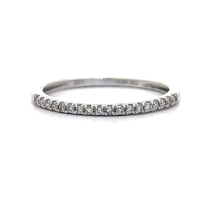Diamond 14 Eternity Slim Stacking Ring in White Gold