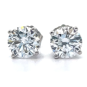 1.50ct Diamond Round Brilliant Cut Solitaire Stud Earrings in 14k White Gold VIDEO