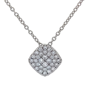 From Wedding Day Jewelers 34 Carat Diamond Northern Star Cushion Pendant Necklace Retail $695 VIDEO