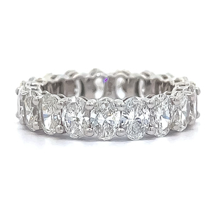 4.73 Carat Oval Full Eternity Band  Lab-Grown Diamonds in 14k White Gold $5900 Retail VIDEO