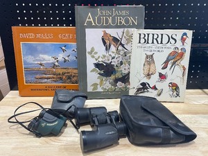 lot 45 image: Binoculars and Bird Books