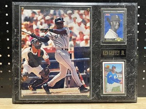 lot 70 image: Ken Griffey Jr. Baseball Card on a Wall Plaque