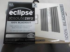 lot 137 image: 2 x 74 x 63 Eclipse Absolute Zero Blackout Curtains