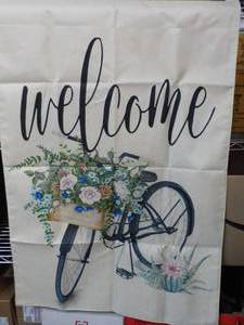 lot 182 image: 3 Outdoor Garden Double Sided Flag- 27 x 40