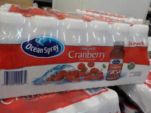 lot 232 image: 24 pack Ocean Spray Original Cranberry Juice