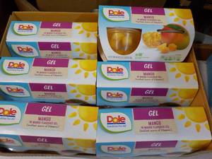 lot 56 image: 6 x 4 packs Dole Mango in Mango Flavored Gel- past best date