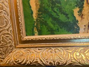 lot 153 image: Oil Painting - Feeding Time on a Goose Farm by Vermier
