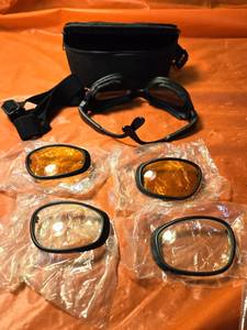 lot 165A image: Foam Padded Motorcycle Sunglasses with Interchangeable Lenses