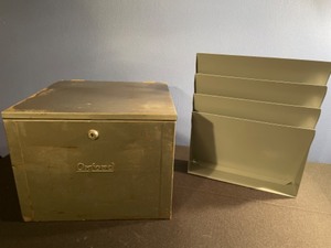 lot 88 image: Vintage Oxford Metal File Box & Metal File Sorter