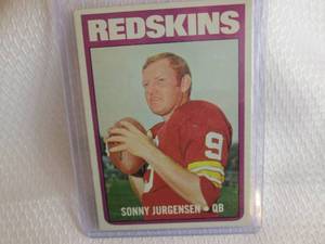 lot 6 image: 1972 Topps Sonny Jurgensen Card...