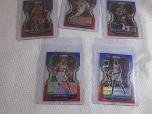 lot 15 image: 2020-21 Prizm Red White & Blue Priz...