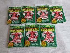 lot 51 image: 7 1991Score Baseball Packs...