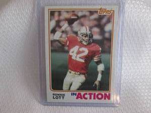 lot 96 image: 1982 Topps Ronnie Lott In Action Ro...