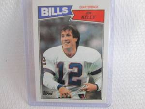 lot 113 image: 1987 Topps Jim Kelly Rookie Card...
