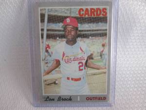 lot 126 image: 1970 Topps Lou Brock Card...