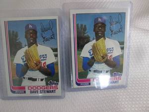 lot 155 image: 2 1982 Topps Dave Stewart Rookie Ca...