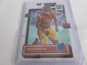 lot 158 image: 2022 Optic Jordan Addison Rookie Ca...