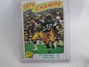 lot 160 image: 1975 Topps Terry Bradshaw AFC Champ...