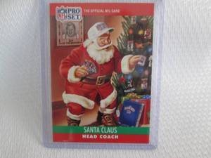 lot 161 image: 1990 Pro Set Santa Claus Football C...