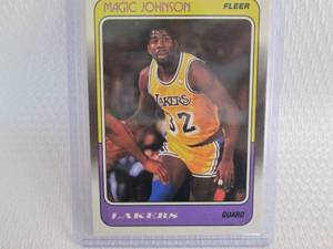 lot 217 image: 1988-89 Fleer Magic Johnson Card...