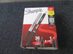 lot 352 image: 36 Fine Point Black Sharpies...