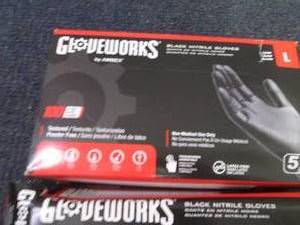 lot 453 image: 2- 100 ct Packs Large Black Nitrile...