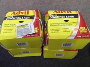 lot 470 image: 4- 50 ct Advil Sinus Congestion & P...