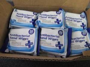 lot 588 image: 24- 20 ct Antibacterial Hand Wipes...