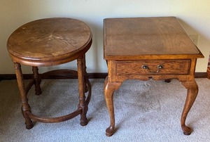 lot 61 image: Two Oak Accent Tables