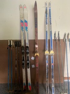 lot 108 image: Vintage Downhill and Cross Country Skis and Poles