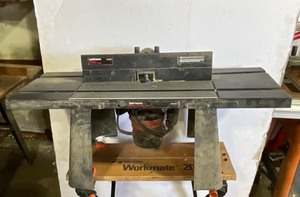lot 17 image: CRAFTSMAN ROUTER TABLE WITH ROUTER 1 12 HP