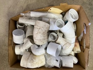 lot 145 image: Box of PVC Fittings 45, 90s etc