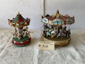 lot 308 image: 2 - Carousels one electric and wind up