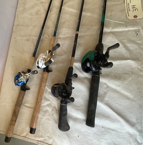 lot 314 image: 4 Fishing rods and reels