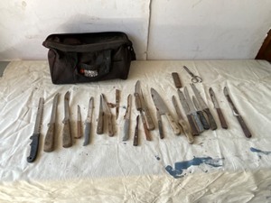 lot 329 image: Lot of knives, & Black & Decker Bag