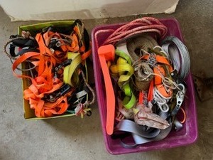 lot 205 image: Lot of Straps, Bunji Cord, Rachet Staps, Rope