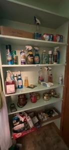 lot 433 image: Tilex, Shout, Windex, Ajax, candles, bulbs, Misc