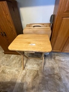 lot 464 image: 6 Wooden TV Dinner Tables