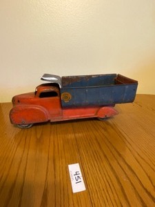 lot 473 image: Vintage Metal Dump truck wheels are good