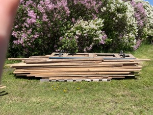 lot 672 image: 50 Lot of Ruff Sawed Lumber,  Cart