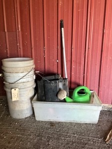lot 631 image: Buckets, garden pitcher