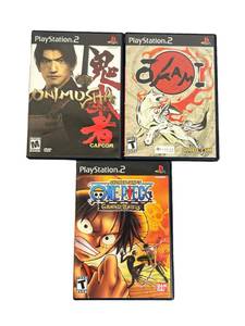 lot 7 image: PlayStation 2 PS2 Rated T Game Lot - Okami, Onimushi, One Piece Grand Battle - Working
