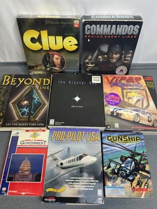 lot 108 image: Vintage PC Video Game Lot - Clue (Sealed), Gunship, Commandos Behind Enemy Lines, and More