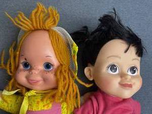 lot 110 image: Vintage 1973 Mattel Baby Pedal Pretty Plush Doll & Monsters Inc. 13.5 Boo Plush Doll (Disney Parks Store)