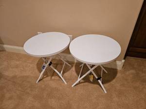 lot 48 image: Rugged Folding Side Table Pair