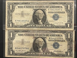 1957 and 1957 A $1 Dollar Silver Certificates