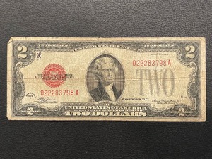 1928 D Red Seal $2 Dollar Bill