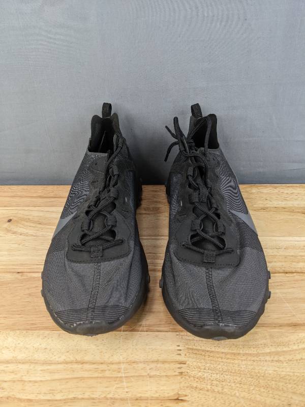 lot 36A image: New Nike React Element 55 Shoes Mens Size 8.5 Sneakers Black N