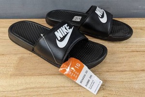 lot 134 image: New Nike Benassi JDI Slide Sandals Mens Size 10 Black N