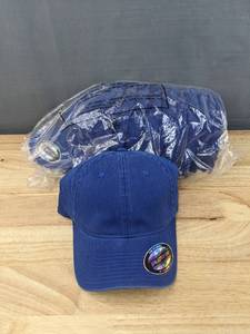 lot 110A image: 23 Brand New Yupoong Flexifit Royal Blue Hats LargeXL A